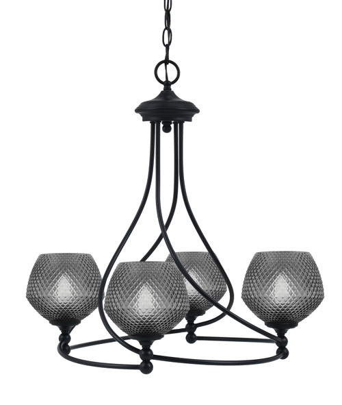 Toltec Lighting - 904-MB-4622 - Four Light Chandelier - Capri - Matte Black