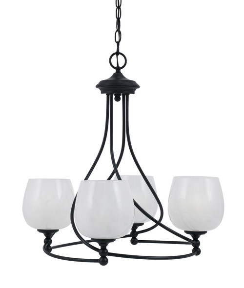 Toltec Lighting - 904-MB-4811 - Four Light Chandelier - Capri - Matte Black