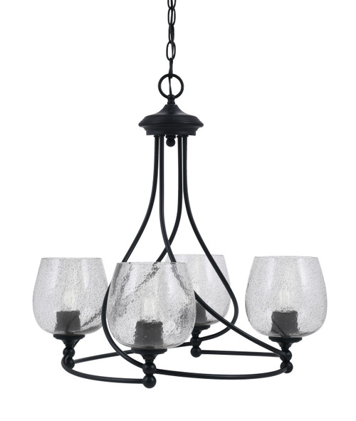 Toltec Lighting - 904-MB-4812 - Four Light Chandelier - Capri - Matte Black