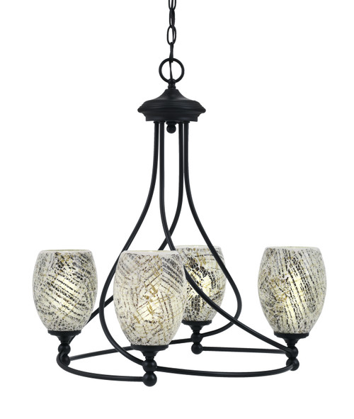 Toltec Lighting - 904-MB-5054 - Four Light Chandelier - Capri - Matte Black