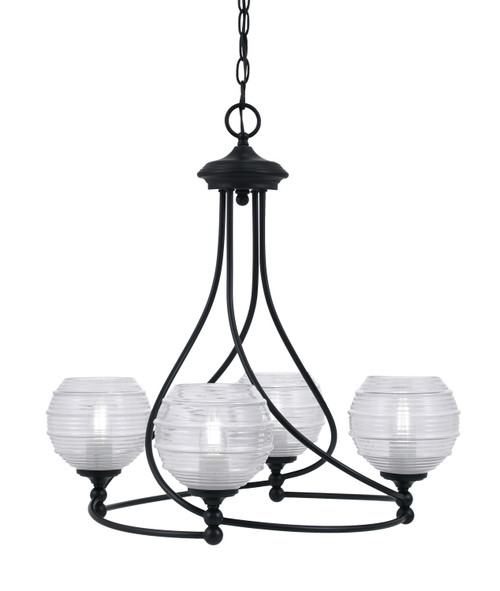 Toltec Lighting - 904-MB-5110 - Four Light Chandelier - Capri - Matte Black