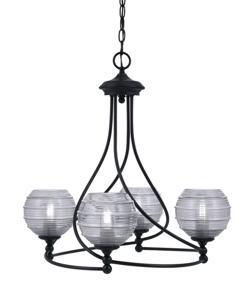 Toltec Lighting - 904-MB-5112 - Four Light Chandelier - Capri - Matte Black