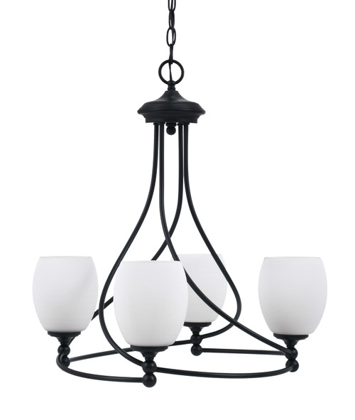 Toltec Lighting - 904-MB-615 - Four Light Chandelier - Capri - Matte Black