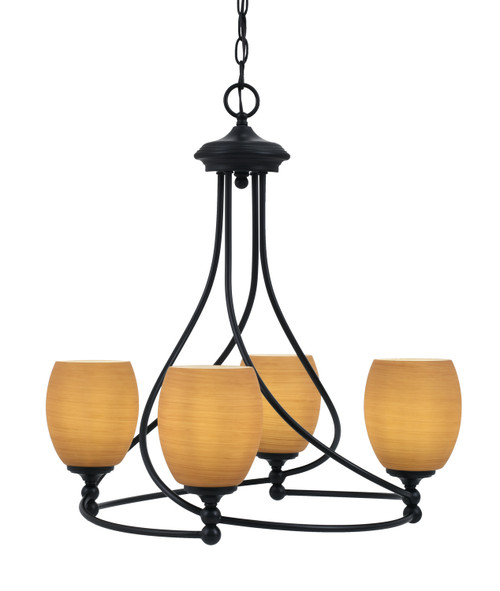 Toltec Lighting - 904-MB-625 - Four Light Chandelier - Capri - Matte Black