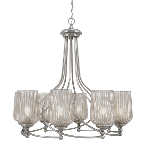 Toltec Lighting - 908-BN-4253 - Eight Light Chandelier - Capri - Brushed Nickel