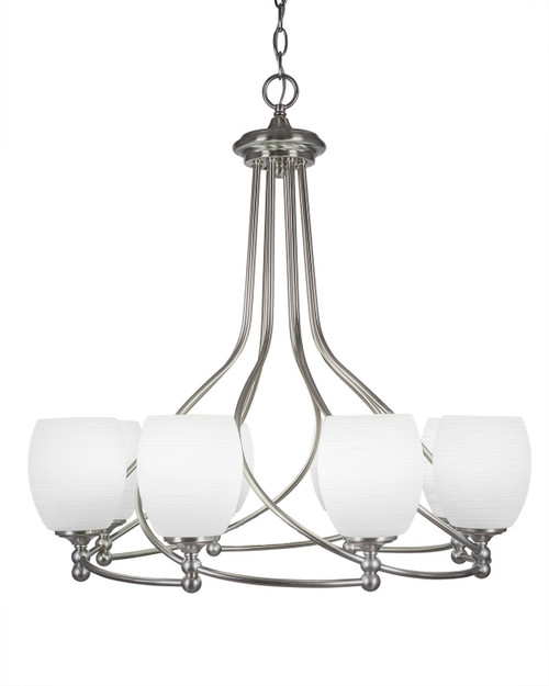 Toltec Lighting - 908-BN-615 - Eight Light Chandelier - Capri - Brushed Nickel