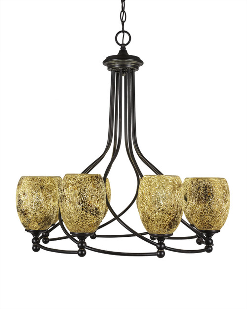 Toltec Lighting - 908-DG-4175 - Eight Light Chandelier - Capri - Dark Granite