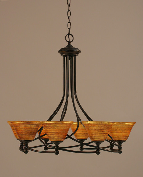 Toltec Lighting - 908-DG-454 - Eight Light Chandelier - Capri - Dark Granite