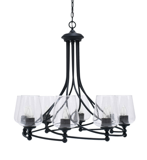 Toltec Lighting - 908-MB-210 - Eight Light Chandelier - Capri - Matte Black