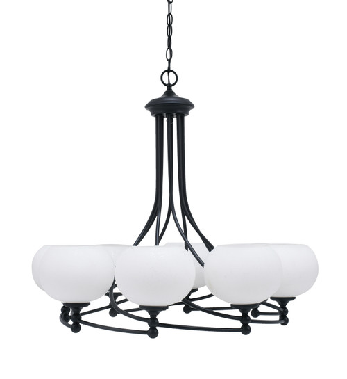 Toltec Lighting - 908-MB-212 - Eight Light Chandelier - Capri - Matte Black