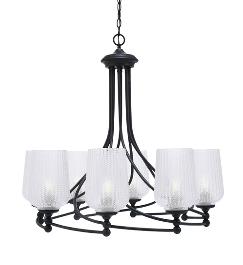 Toltec Lighting - 908-MB-4250 - Eight Light Chandelier - Capri - Matte Black