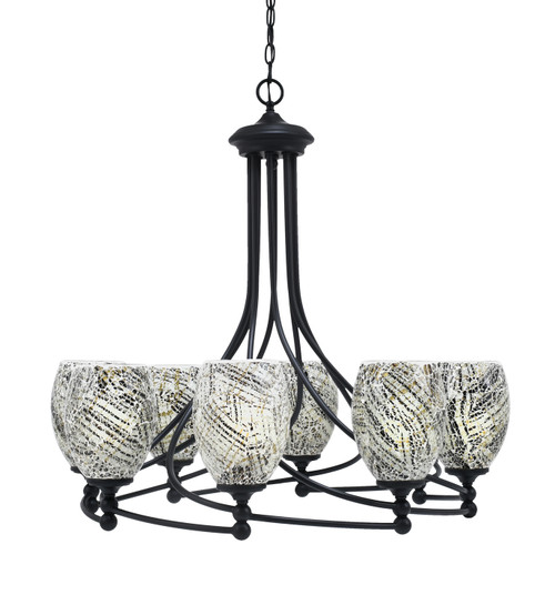 Toltec Lighting - 908-MB-5054 - Eight Light Chandelier - Capri - Matte Black