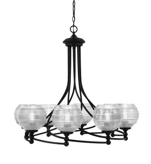 Toltec Lighting - 908-MB-5110 - Eight Light Chandelier - Capri - Matte Black