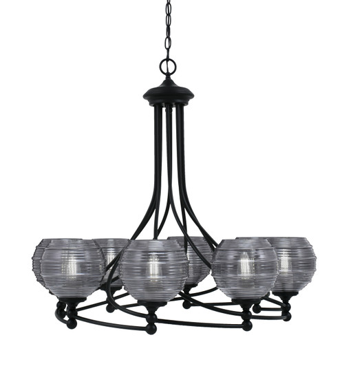 Toltec Lighting - 908-MB-5112 - Eight Light Chandelier - Capri - Matte Black