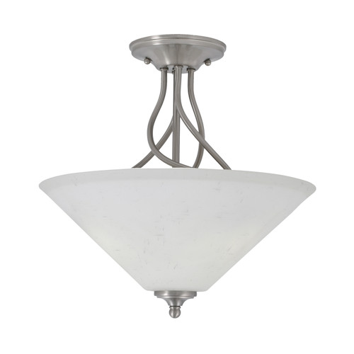 Toltec Lighting - 909-BN-318 - Three Light Semi-Flush Mount - Capri - Brushed Nickel