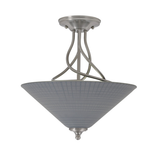 Toltec Lighting - 909-BN-4012 - Three Light Semi-Flush Mount - Capri - Brushed Nickel