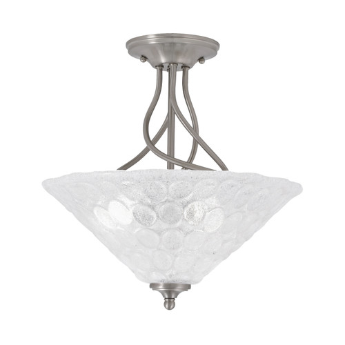 Toltec Lighting - 909-BN-411 - Three Light Semi-Flush Mount - Capri - Brushed Nickel