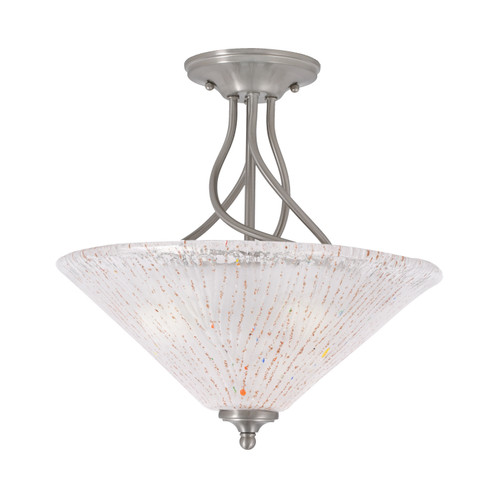 Toltec Lighting - 909-BN-711 - Three Light Semi-Flush Mount - Capri - Brushed Nickel