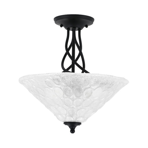 Toltec Lighting - 909-MB-411 - Three Light Semi-Flush Mount - Capri - Matte Black