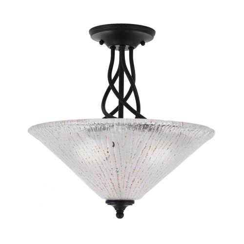 Toltec Lighting - 909-MB-711 - Three Light Semi-Flush Mount - Capri - Matte Black