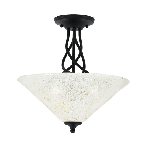 Toltec Lighting - 909-MB-714 - Three Light Semi-Flush Mount - Capri - Matte Black