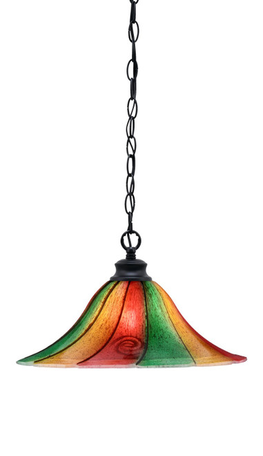 Toltec Lighting - 92-MB-767 - One Light Pendant - Chain - Matte Black