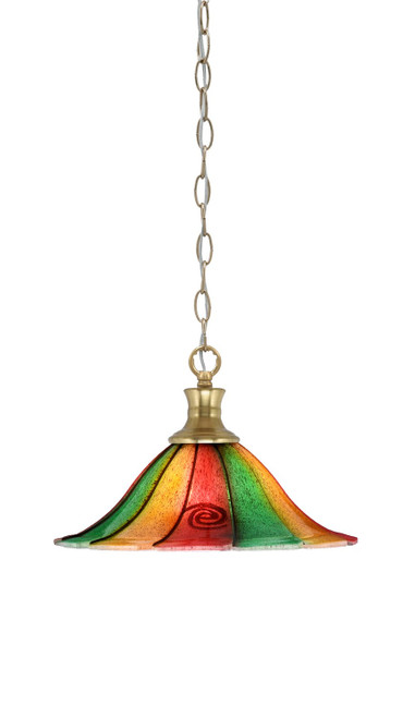 Toltec Lighting - 96-NAB-764 - One Light Pendant - Chain - New Age Brass