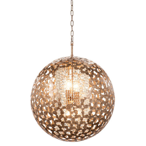 Kalco - 306951AF - Eight Light Pendant - Belladonna - Antique Silver Leaf