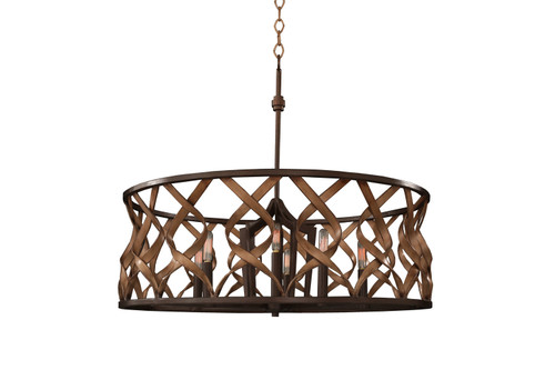 Kalco - 501853MC - Six Light Pendant - Soho - Milk Chocolate