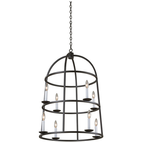 Kalco - 506950BI - Eight Light Foyer Pendant - Wickenburg - Black Iron