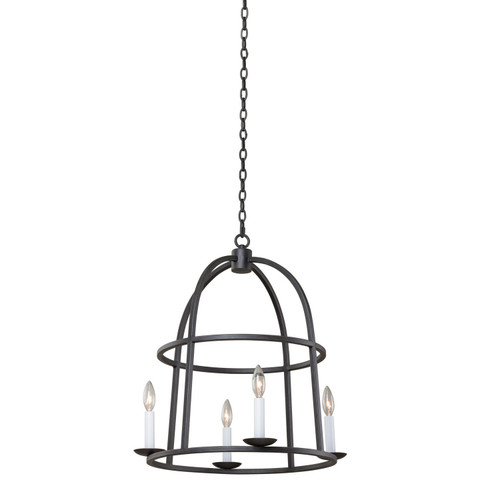 Kalco - 506951BI - Four Light Pendant - Wickenburg - Black Iron