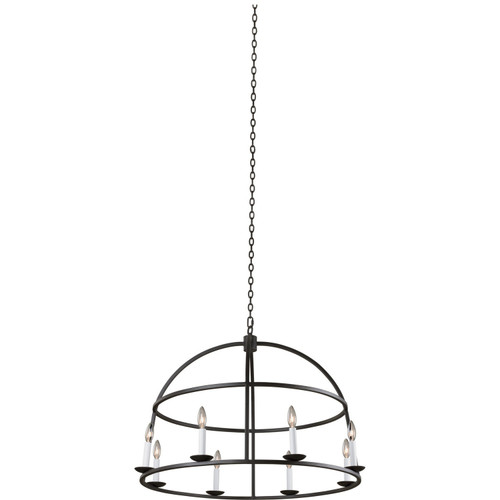 Kalco - 506953BI - Eight Light Pendant - Wickenburg - Black Iron