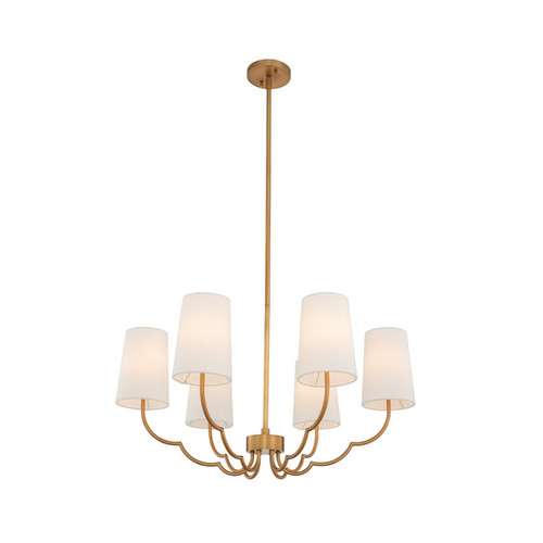 Kalco - 514372NB - Six Light Chandelier - Sophia - New Brass