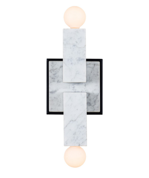 Kalco - 516521MB - Two Light Wall Sconce - Quadra - Matte Black