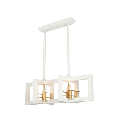 Kalco - 522268SGLW - Eight Light Island Pendant - Duo - Soft Gold and White