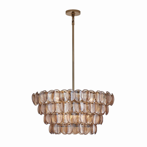 Kalco - 524655PWB - Eight Light Pendant - Uroko - Polished Winter Brass