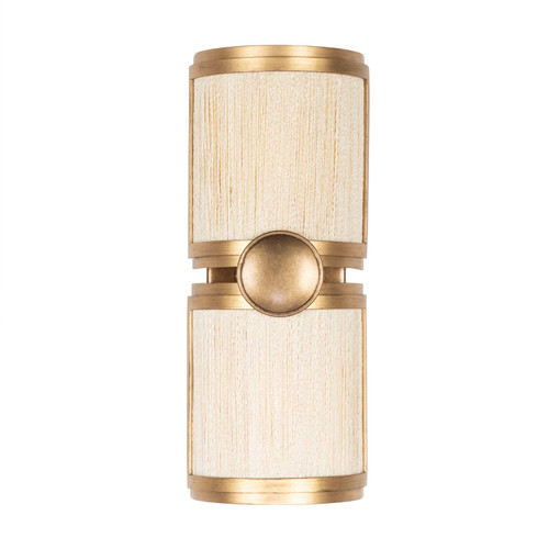 Kalco - 526821PABMG - Two Light Wall Sconce - Button - Pearlized Antique Brass Modern Gold