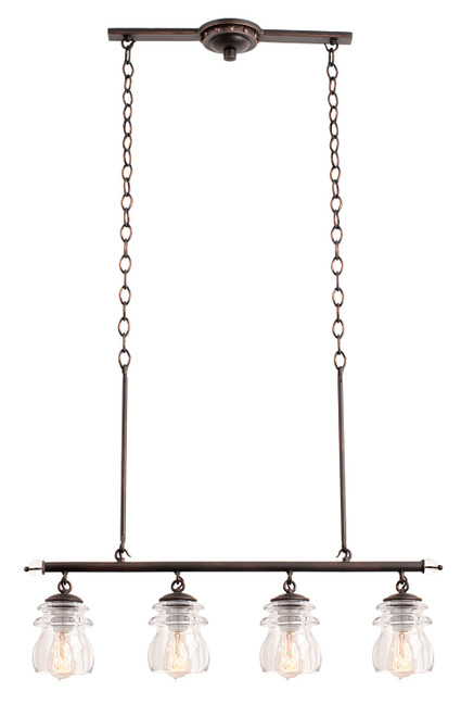 Kalco - 6315AC - Four Light Island Pendant - Brierfield - Antique Copper