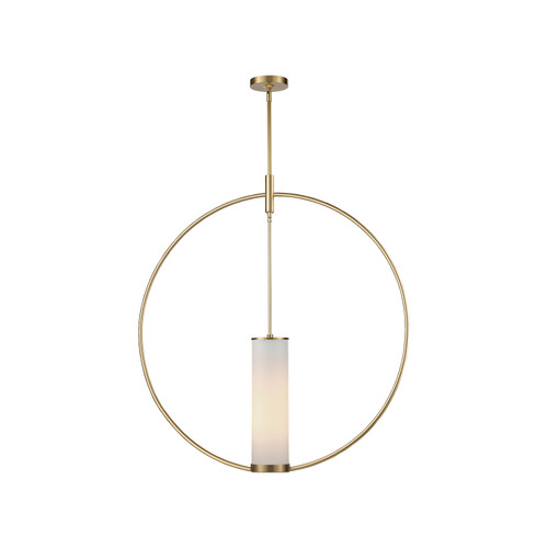 Alora - PD309130NBOP - One Light Pendant - Amor - Natural Brass/Opal Glass