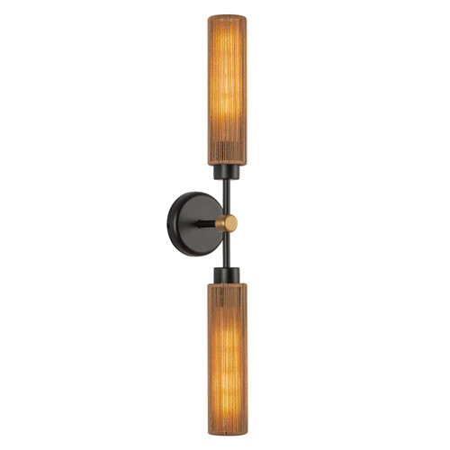 Alora - WV491223MBTJ - Two Light Vanity - Colby - Matte Black/Tan Jute