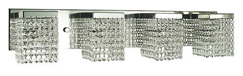 Framburg - 1994 PS - Four Light Wall Sconce - Gemini - Polished Silver w/Clear Crystal