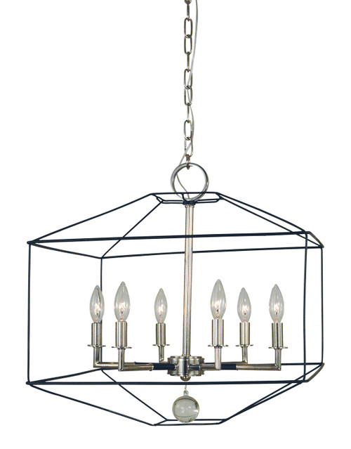 Framburg - 5306 PN/MBLACK - Six Light Chandelier - Isabella - Polished Nickel w/Matte Black Accents