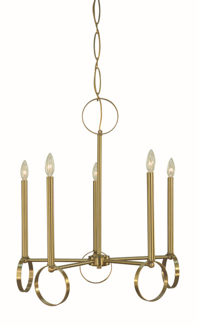 Framburg - 5865 BR - Five Light Chandelier - Olivia - Brushed Brass