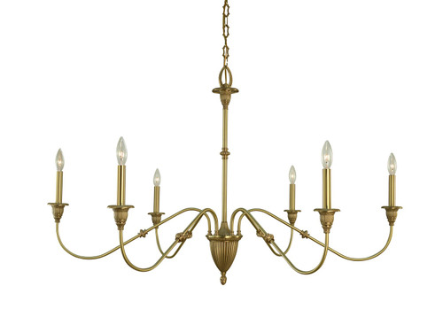 Framburg - 5932 BR - Six Light Chandelier - Hinsdale - Brushed Brass