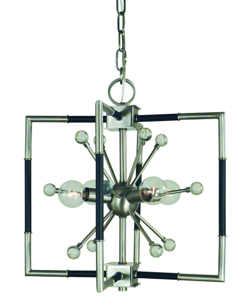 Framburg - L1114 BN/MBLACK - Four Light Dual Mount - Zeta - Brushed Nickel w/Matte Black Accents