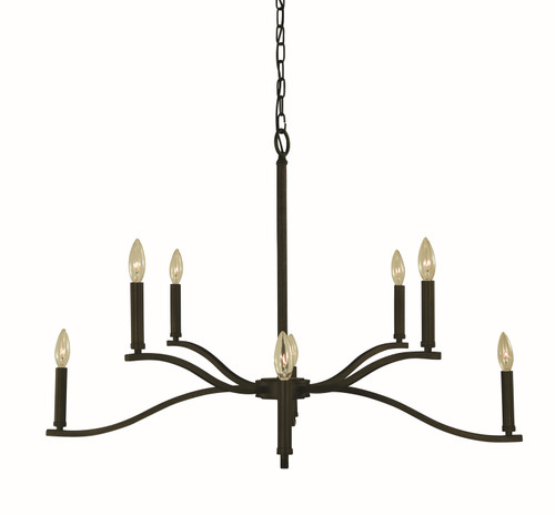 Framburg - L1190 IRON - Eight Light Chandelier - Bridgeport - Iron
