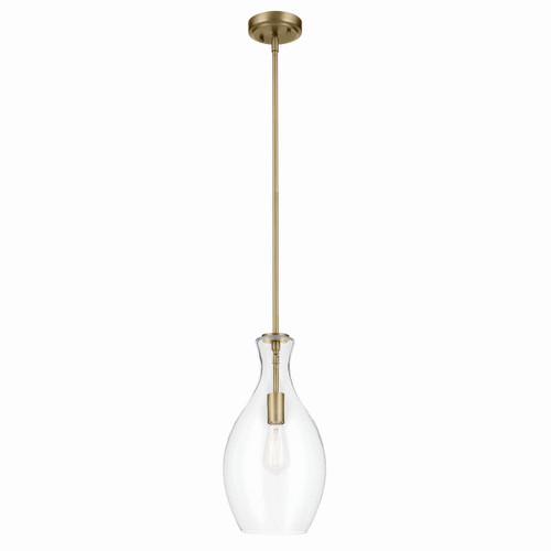 Kichler - 42047NBRCS - One Light Pendant - Everly - Natural Brass