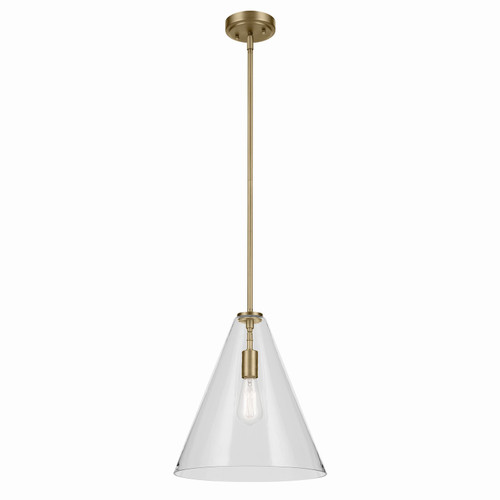 Kichler - 42200NBR - One Light Pendant - Everly - Natural Brass