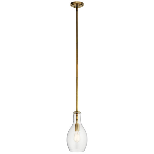 Kichler - 42456NBR - One Light Pendant - Everly - Natural Brass