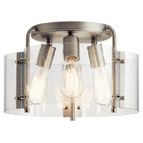 Kichler - 42954NI - Three Light Semi Flush Mount - Thoreau - Brushed Nickel